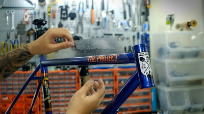 Applying Bike Skin on The Project Gravel Grinder